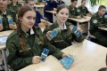 Вручение погон воспитанникам.